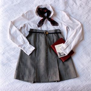 Vintage Wool Tweed Pleated Skirt
